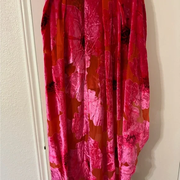 Anthropologie Hutch Strapless Ruched High-Low Dress in Red and Pink - Picture 12 of 14